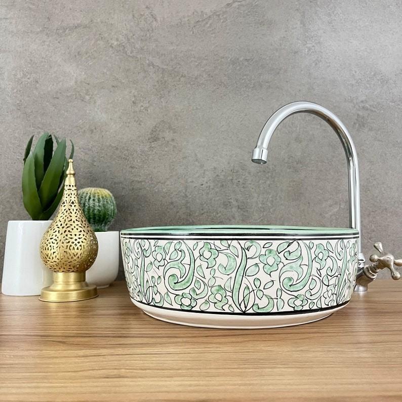 Handmade Moroccan Ceramic Sink #208