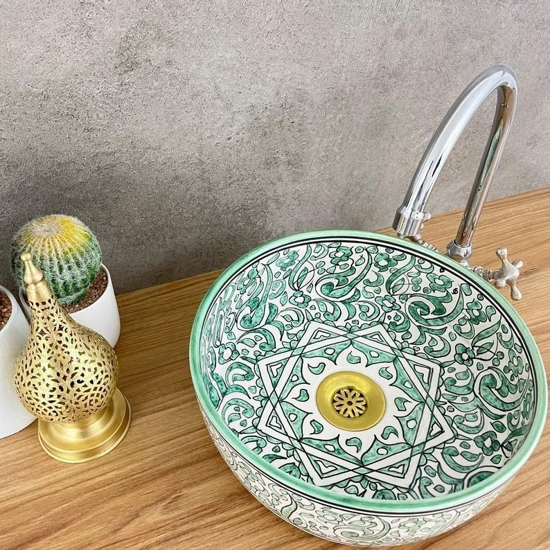 Handmade Moroccan Ceramic Sink #208
