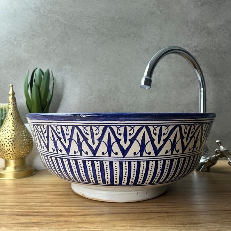 Handmade Moroccan Ceramic Sink #212