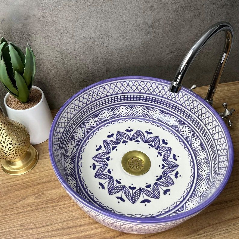 Handmade Moroccan Ceramic Sink #185LB