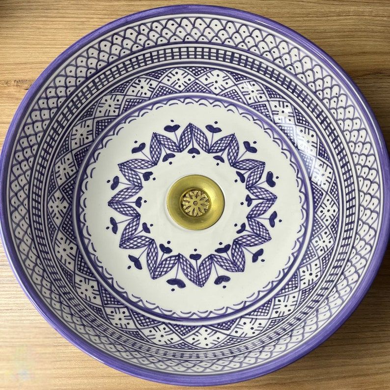 Moroccan sink | Blue sink | Handmade bathroom sink bowl #185LB