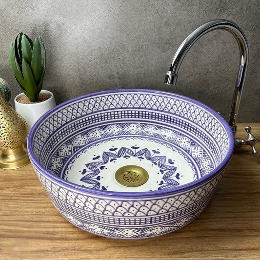 Moroccan sink | Blue sink | Handmade bathroom sink bowl #185LB