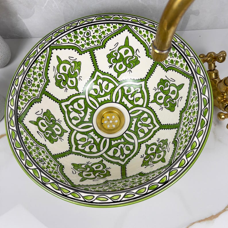  Handmade Moroccan Ceramic Sink #56