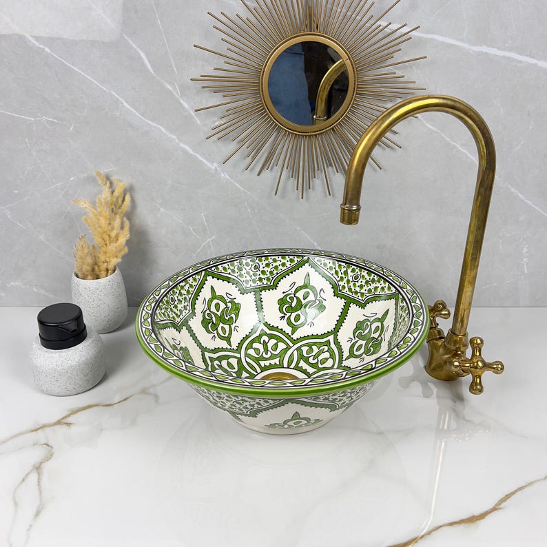  Handmade Moroccan Ceramic Sink #56