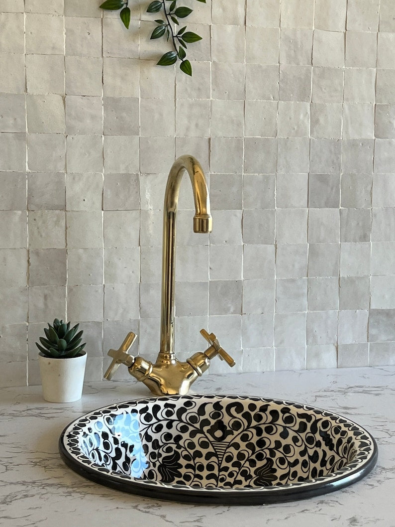 Moroccan Faucet in Unlacquered Brass - Handmade Moroccan Faucet #11