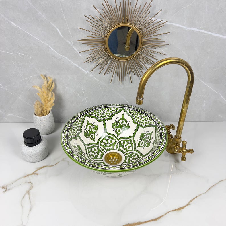  Handmade Moroccan Ceramic Sink #56