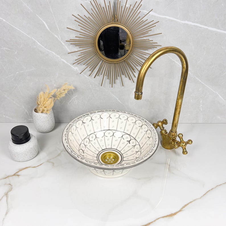  Handmade Moroccan Ceramic Sink #56