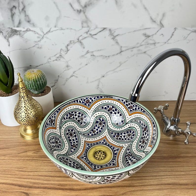 Handmade Moroccan Ceramic Sink #185J