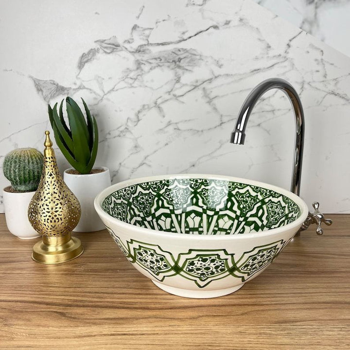 Elegant green bathroom sink | Moroccan sink | Bathroom sink bowl #185K