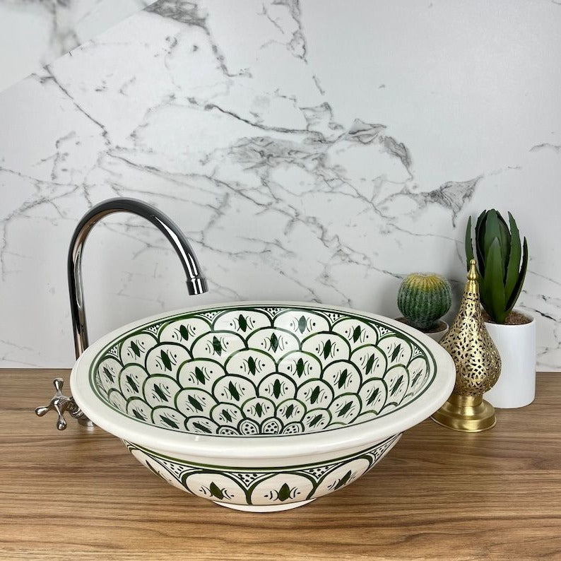 Handmade Moroccan Ceramic Sink #185H