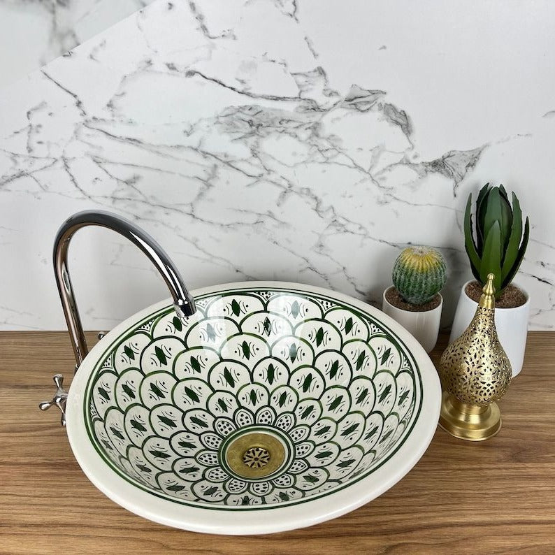 Handmade Moroccan Ceramic Sink #185H