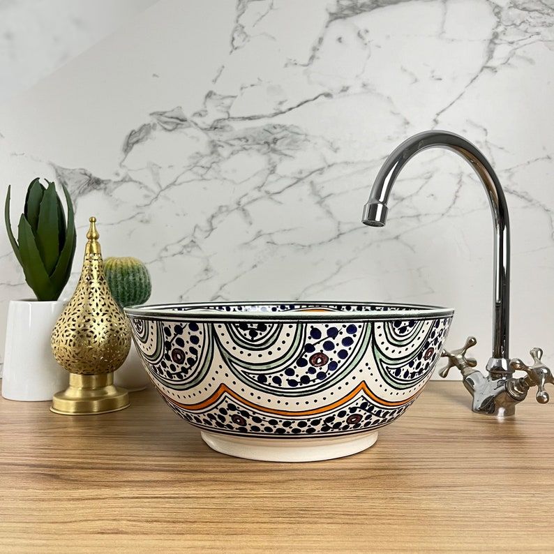 Handmade Moroccan Ceramic Sink #185J