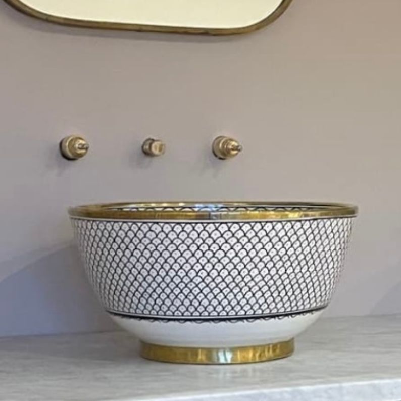  Handmade Moroccan Ceramic Sink Royal Style #185XXL