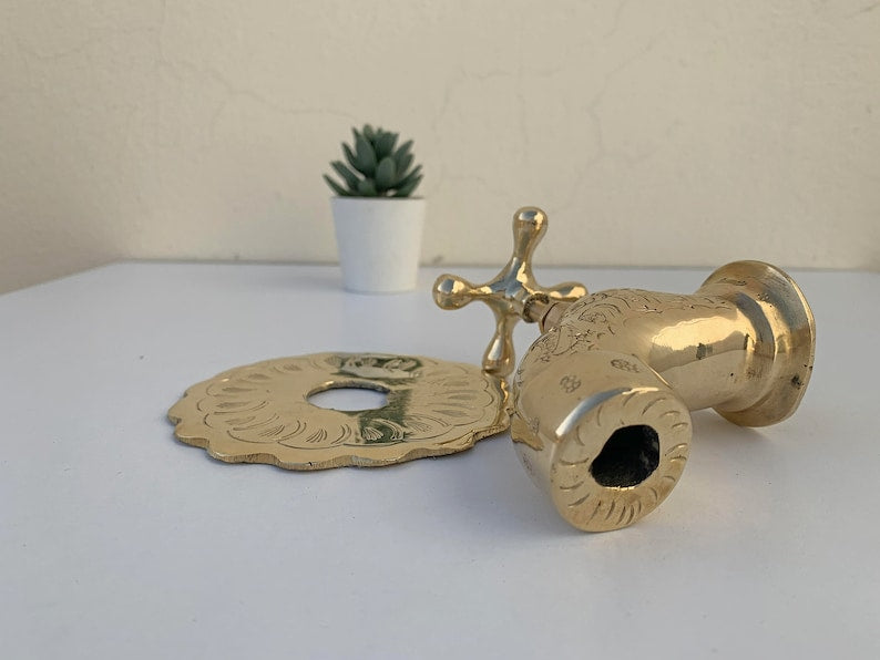 Moroccan Faucet Engraved in Unlacquered Brass - Handmade Moroccan Faucet #13