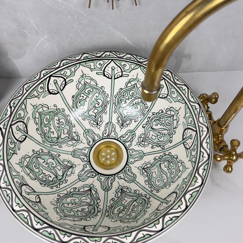  Handmade Moroccan Ceramic Sink #56