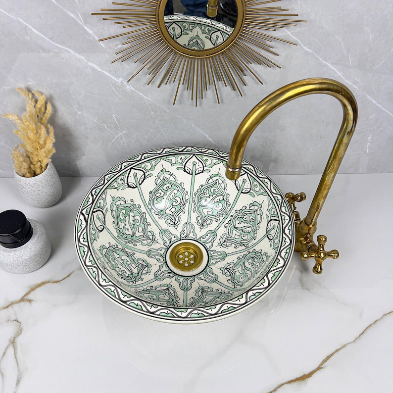 Handmade Moroccan Ceramic Sink #56