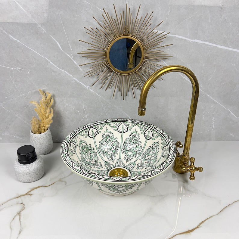  Handmade Moroccan Ceramic Sink #56