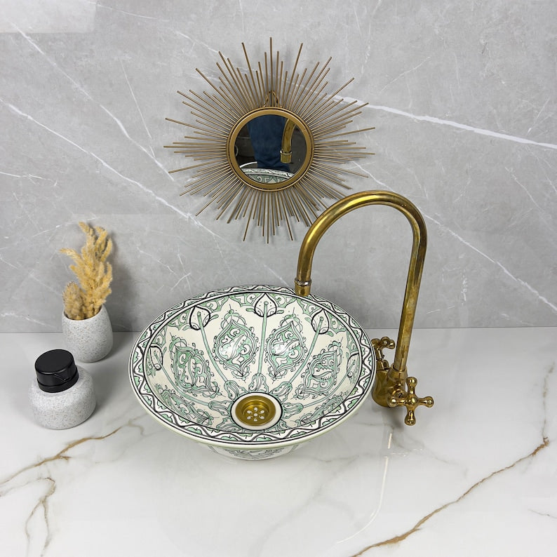  Handmade Moroccan Ceramic Sink #56