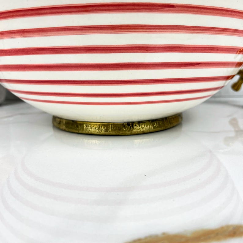 Handmade Moroccan Ceramic Sink Brass rim #284