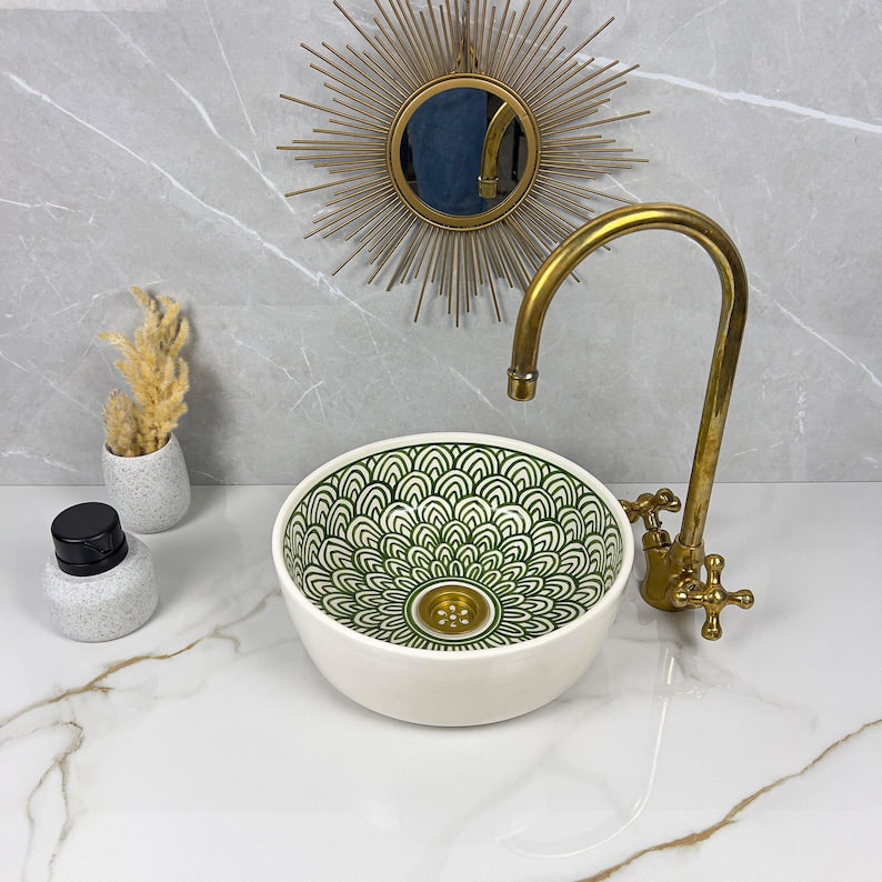  Handmade Moroccan Ceramic Sink #56