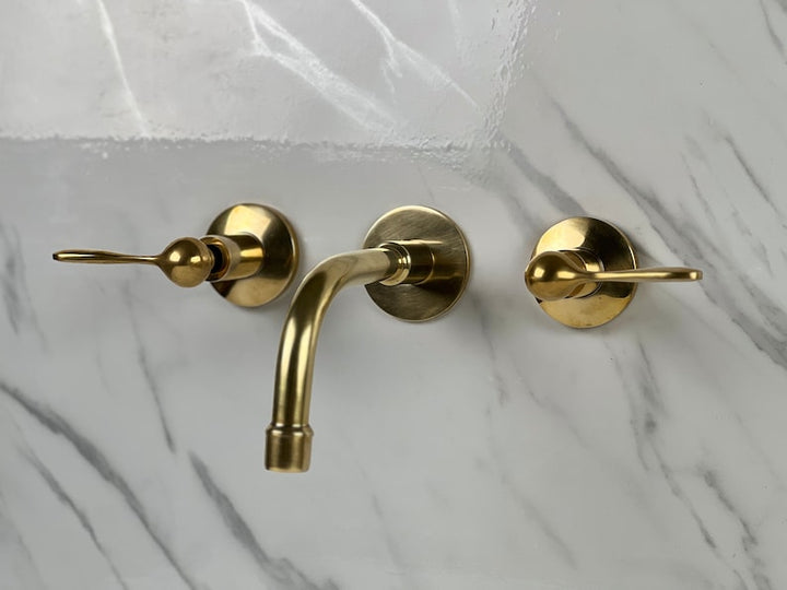 Moroccan Wall Mounted Faucet in Unlacquered Brass - Handmade Moroccan Faucet #15