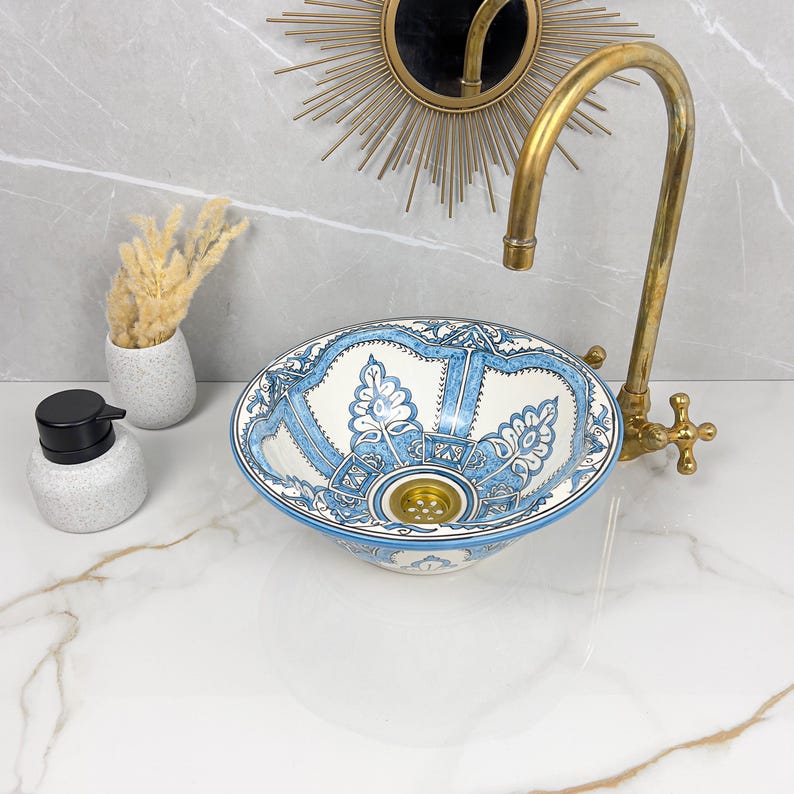  Handmade Moroccan Ceramic Sink #56