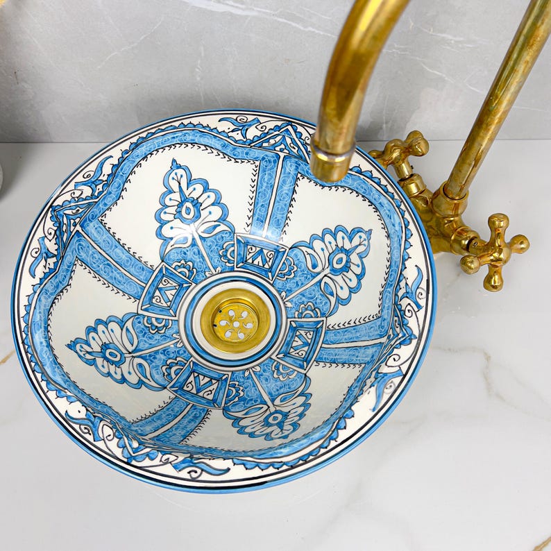  Handmade Moroccan Ceramic Sink #56