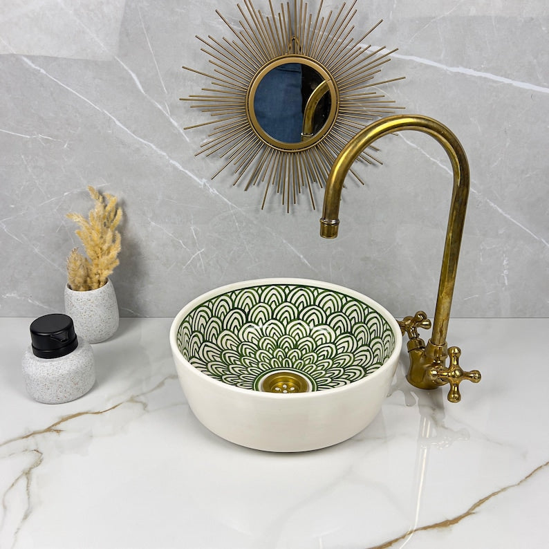  Handmade Moroccan Ceramic Sink #56