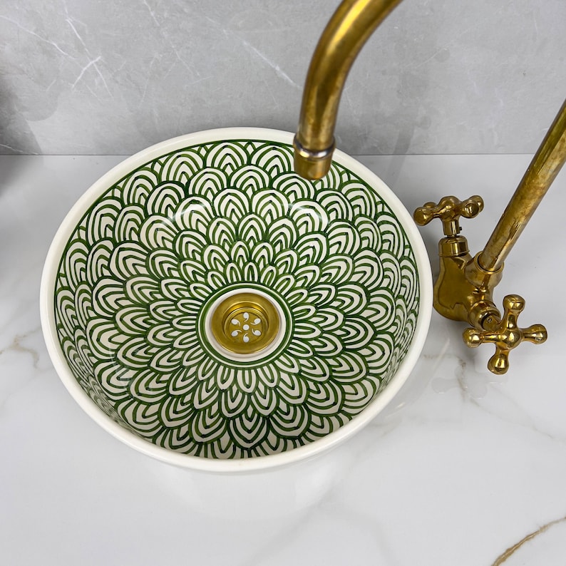  Handmade Moroccan Ceramic Sink #56