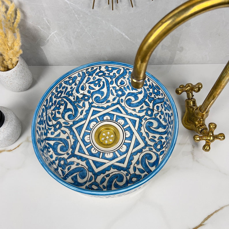  Handmade Moroccan Ceramic Sink #56