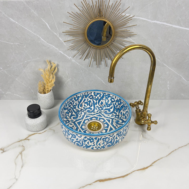  Handmade Moroccan Ceramic Sink #56