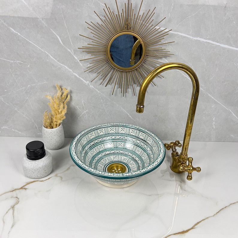  Handmade Moroccan Ceramic Sink #56