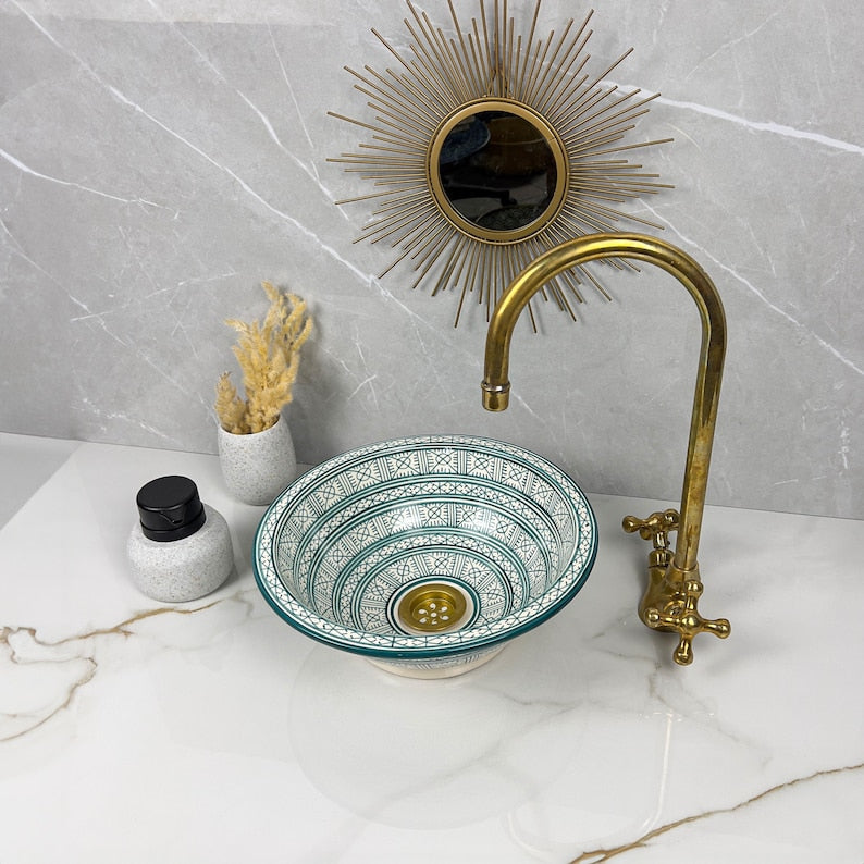  Handmade Moroccan Ceramic Sink #56
