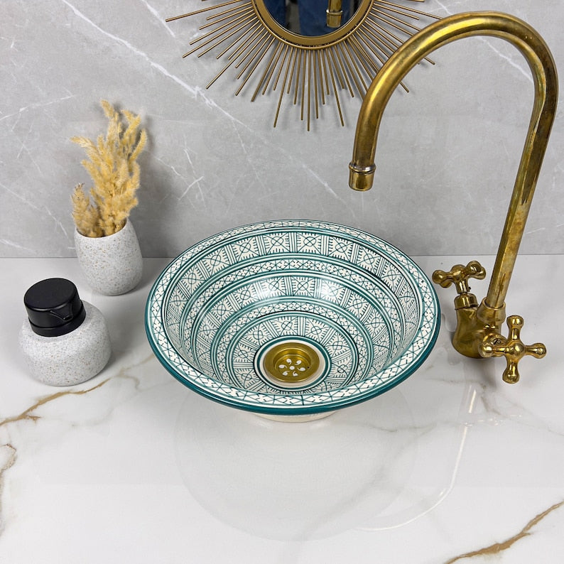  Handmade Moroccan Ceramic Sink #56