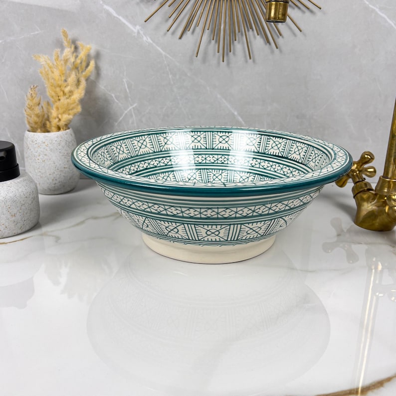  Handmade Moroccan Ceramic Sink #56