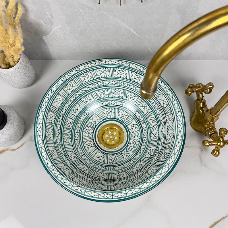  Handmade Moroccan Ceramic Sink #56