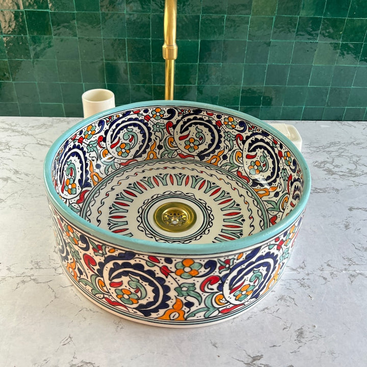 Handmade Moroccan Ceramic Sink #278