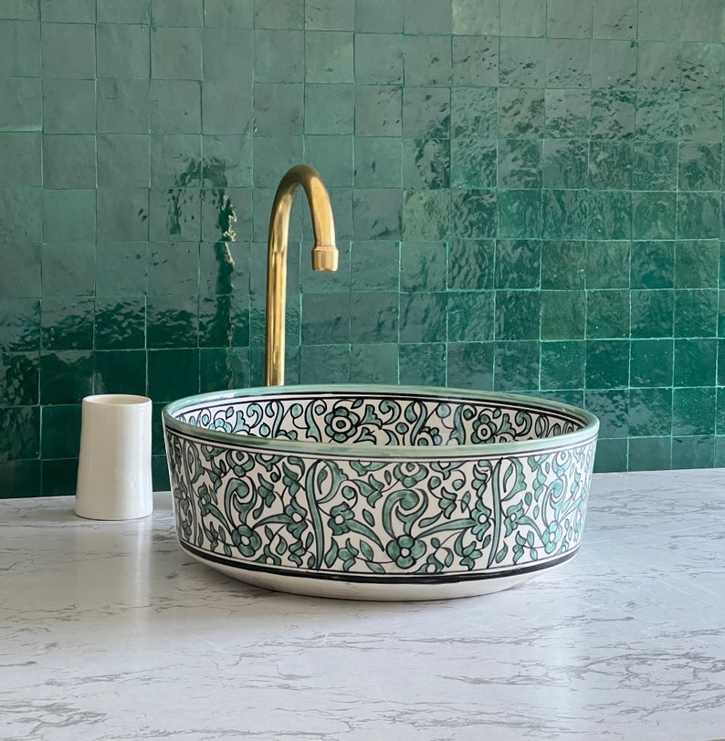 Handmade Moroccan Ceramic Sink #275