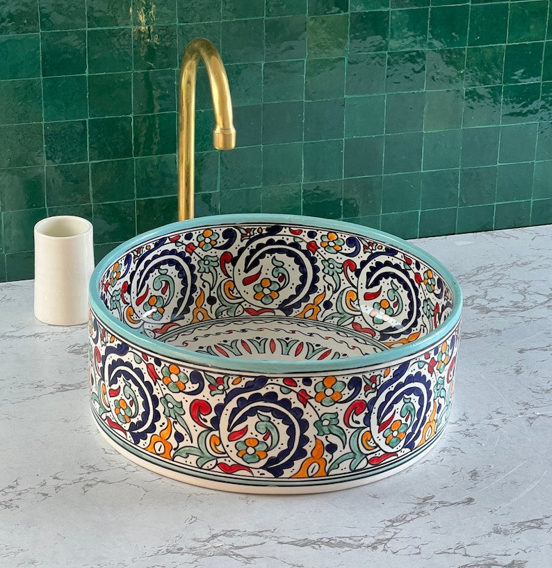 Handmade Moroccan Ceramic Sink #278