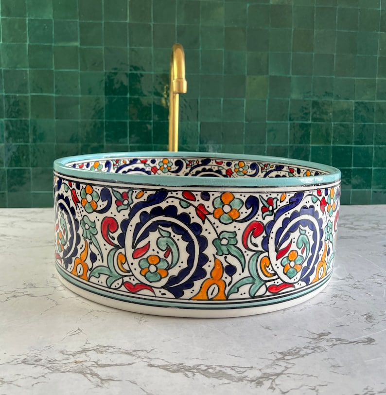 Handmade Moroccan Ceramic Sink #278