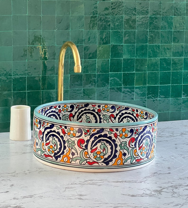 Handmade Moroccan Ceramic Sink #278