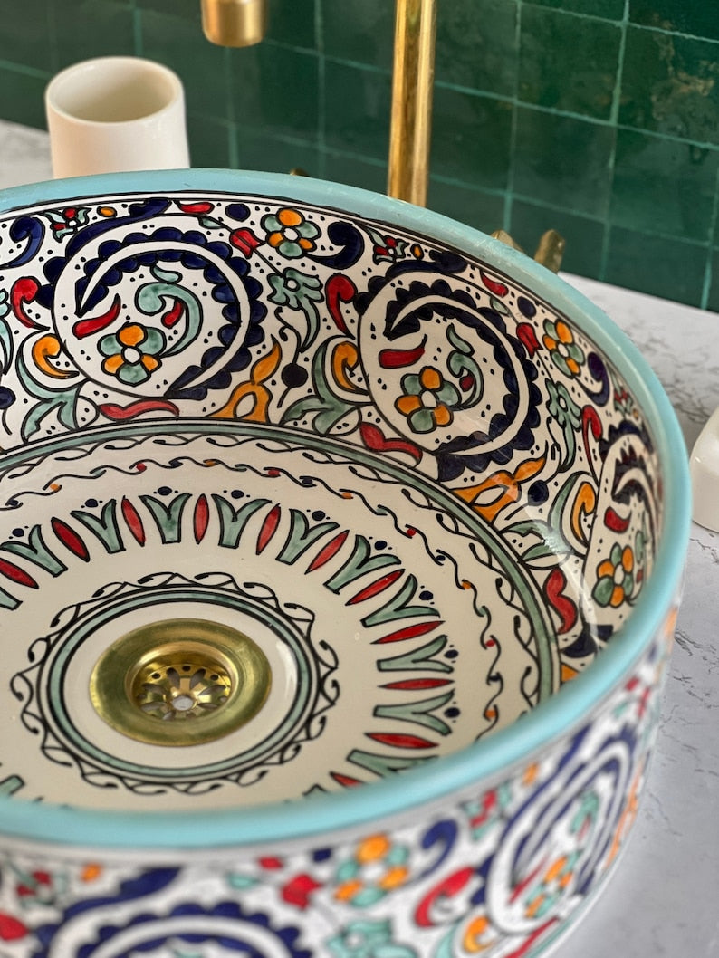 Handmade Moroccan Ceramic Sink #278