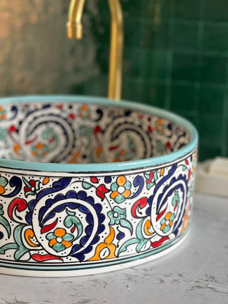 Handmade Moroccan Ceramic Sink #278