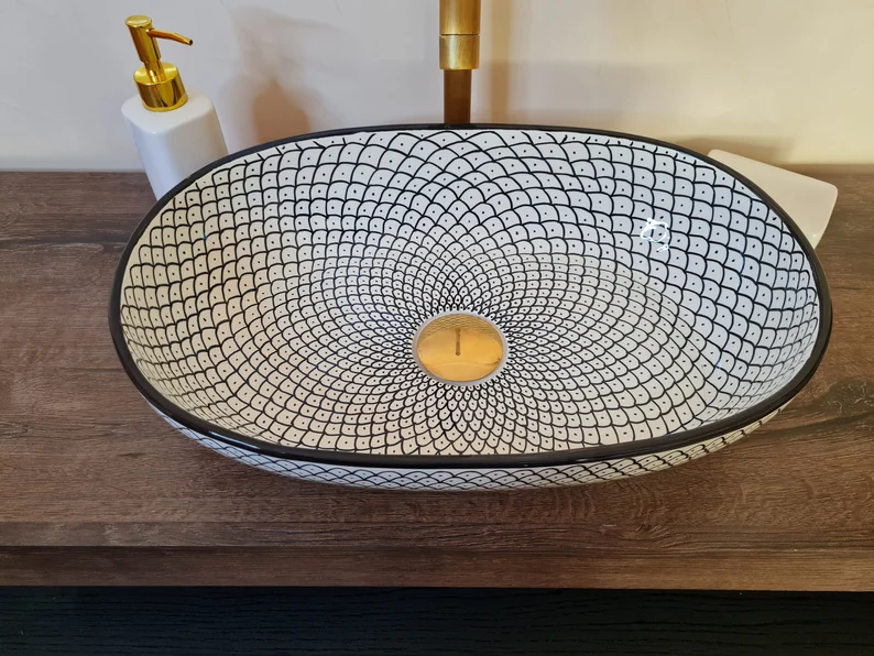 Handmade Moroccan Oval Sink #185W