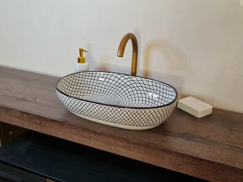 Handmade Moroccan Oval Sink #185W