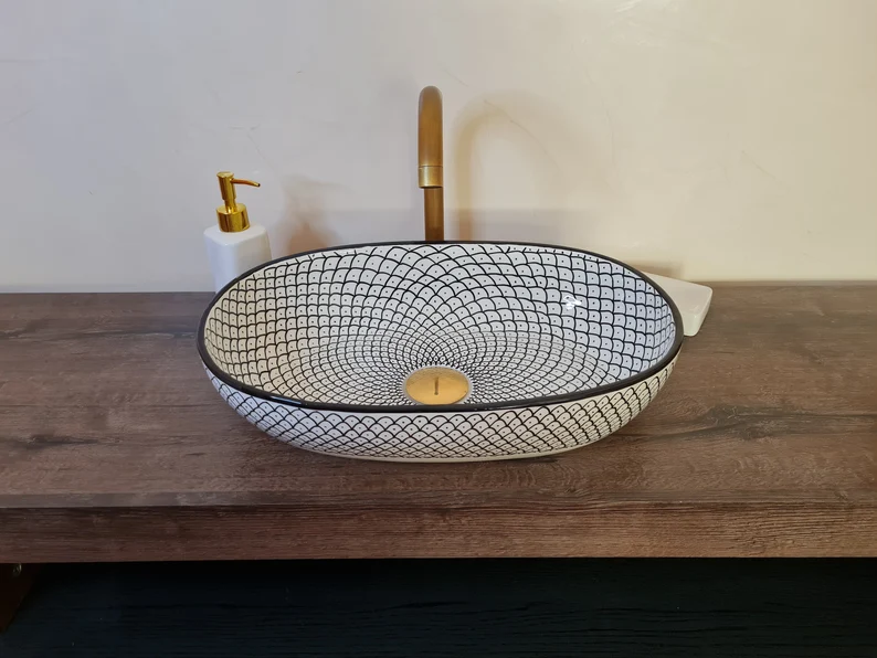 Handmade Moroccan Oval Sink #185W