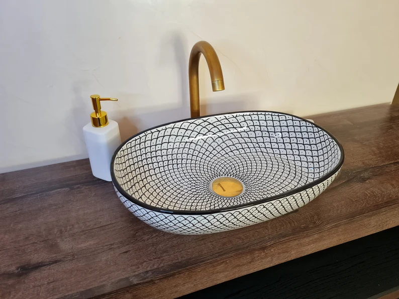 Handmade Moroccan Oval Sink #185W