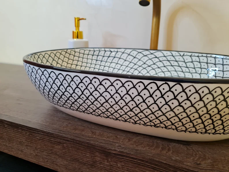 Handmade Moroccan Oval Sink #185W