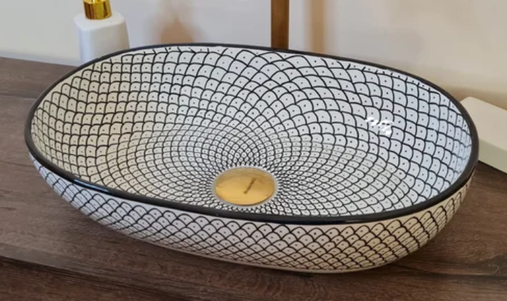 Handmade Moroccan Oval Sink #185W