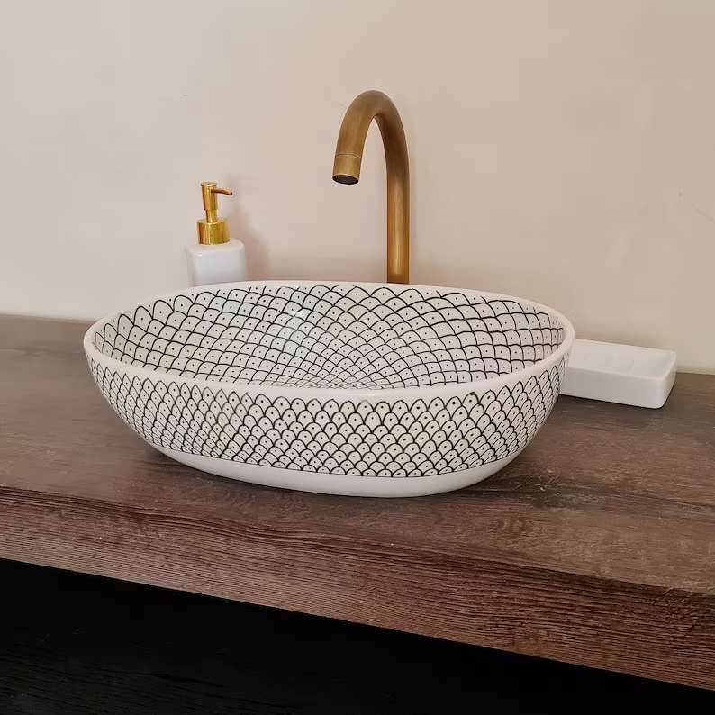 Handmade Moroccan Oval Sink #185W